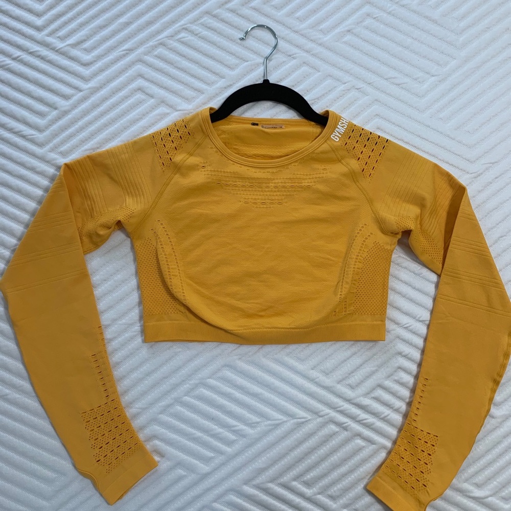 Yellow Gymshark Flawless Knit Crop